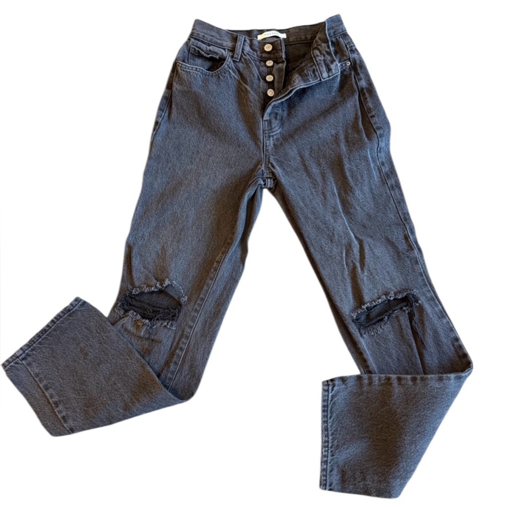 PacSun High-Rise Button Fly Distressed Straight Jeans – Size 25